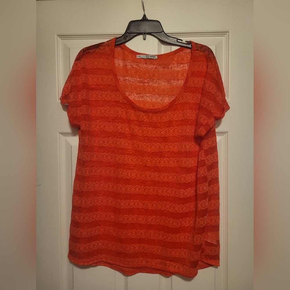Maurices Red Sheer Short Sleeve Top